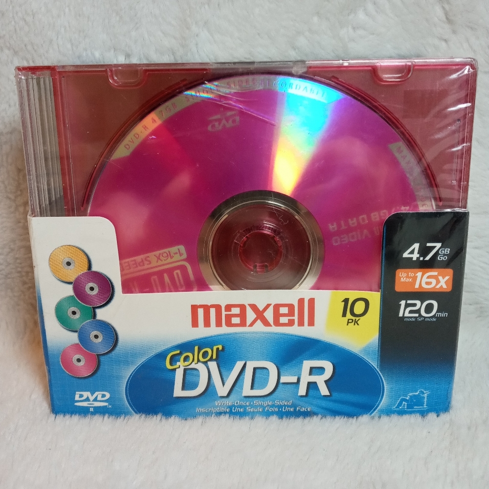 MAXELL Color DVD-R 10-disc pk 4.7gb 16x 120 min discs